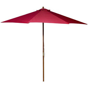 lot 54 image: 9-ft. Wooden Market Umbrella - Red
