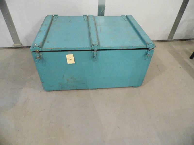 lot 51 image: Antique Wood Trunk