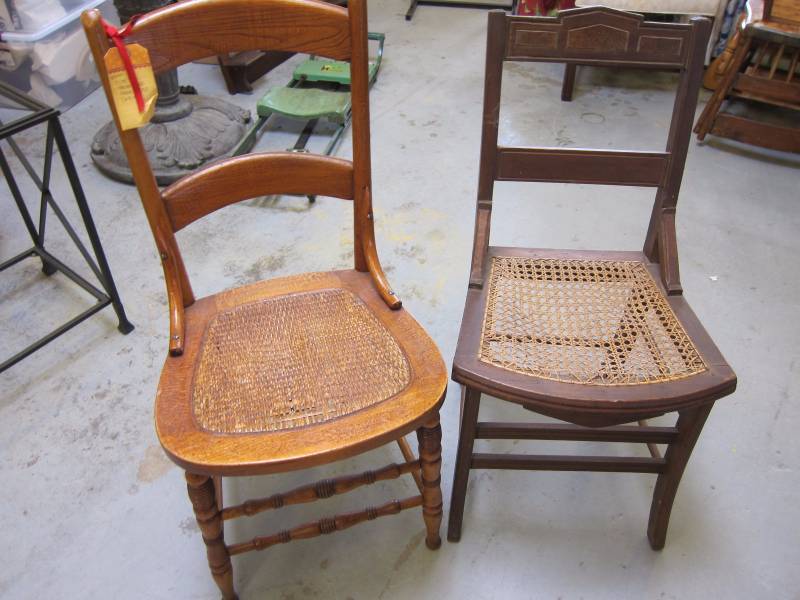lot 50 image: Wood & Cane Chairs