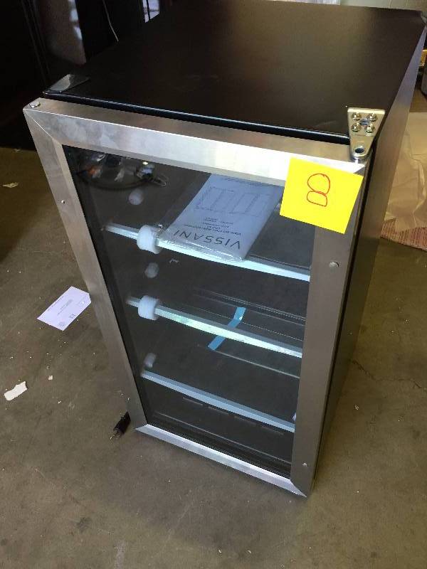 lot 8 image: Vissani 17 in. Wide 90 cans Beverage Cooler in Stainless Steel