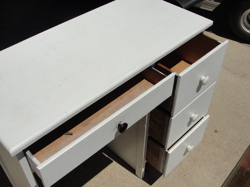 small white wooden desk