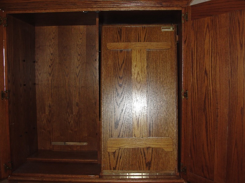 Wooden Hutch desk with fold-down table
