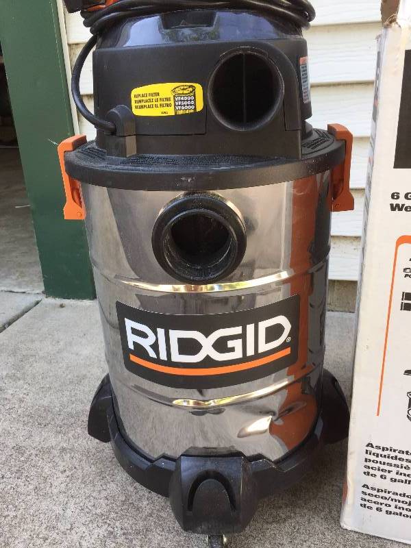 Ridgid 6 Gallon Stainless Steel Shop Vac w/ Accessories | Encore ...