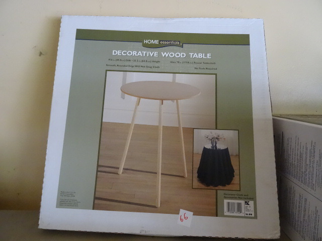 Decorative wood table.