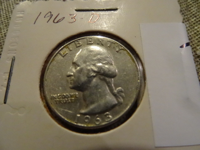 1963 D silver quarter