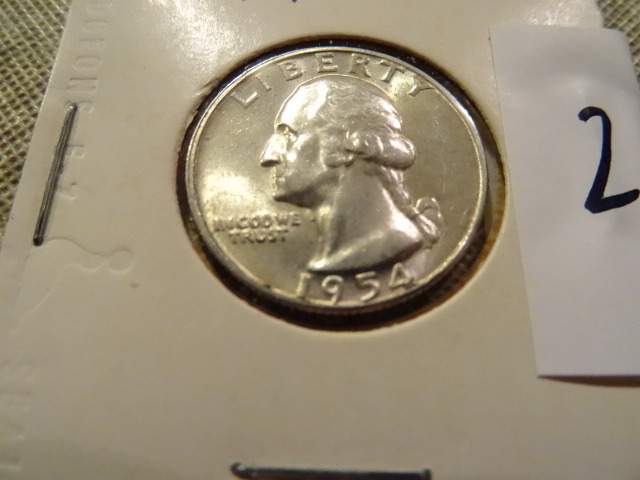 1954 P silver quarter