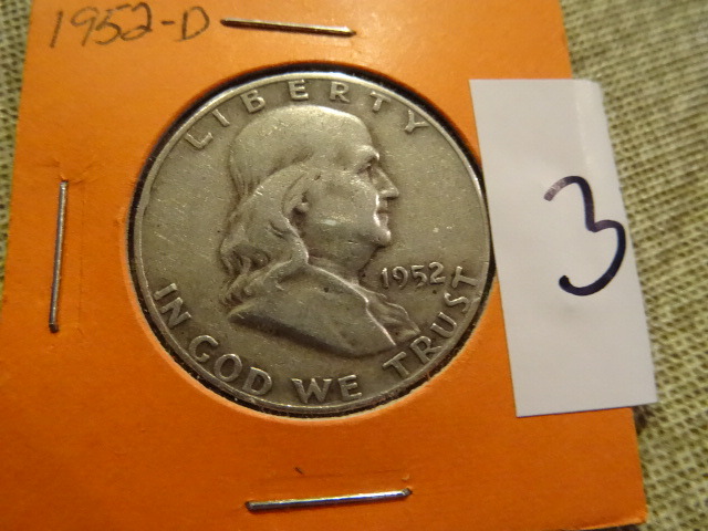 1952 D Franklin half dollar