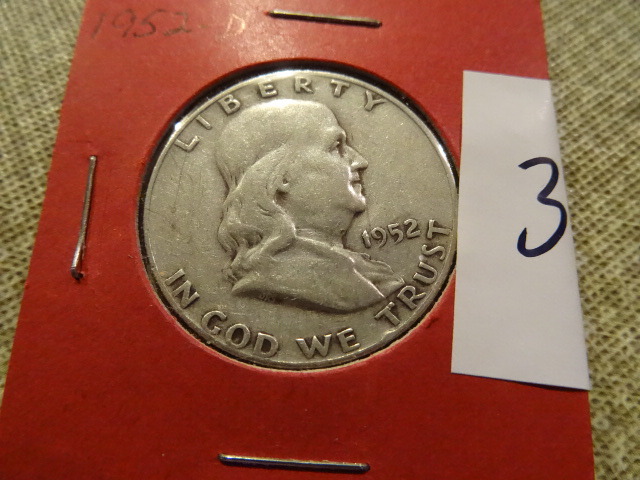 1952 D Franklin half dollar
