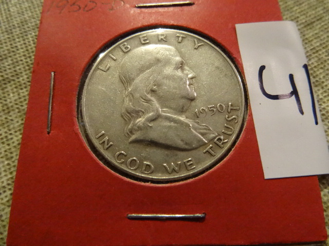 1950 D Franklin half dollar
