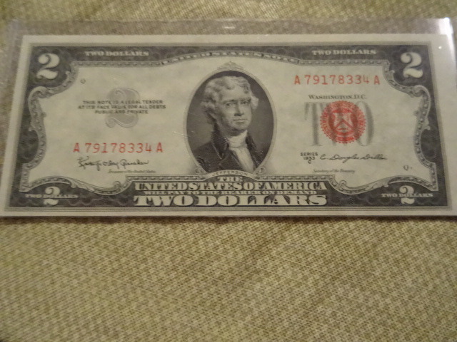 Two dollar silver certificate