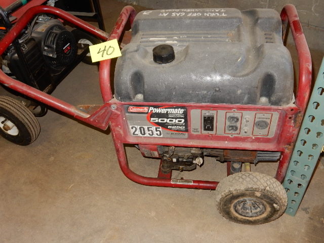 lot 40 image: Coleman Powermate 5000 Portable Generator