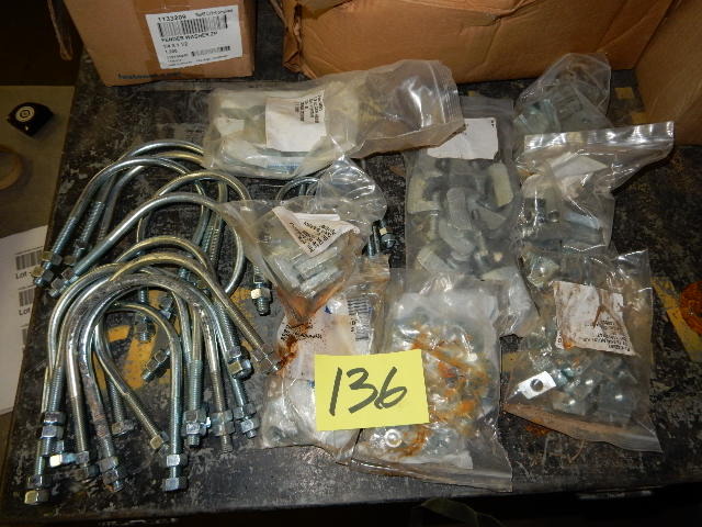 lot 136 image: A Large Lot of Miscellaneous Washers, Bolts, and U Bolts