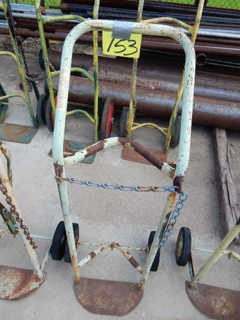 lot 153 image: 2 Wheel upright cart for torch tank