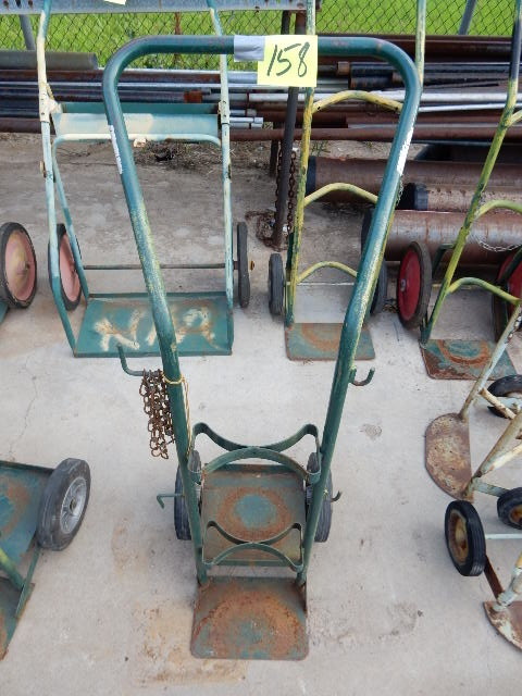 lot 158 image: 2 Wheel upright cart for torch tank