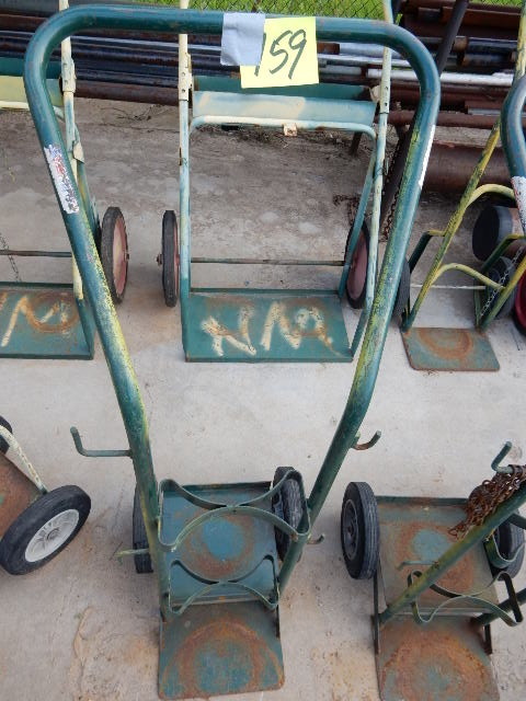 lot 159 image: 2 Wheel upright cart for torch tank