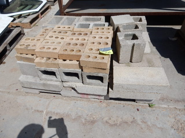lot 226 image: Cinder Blocks and Blonde colored Bricks