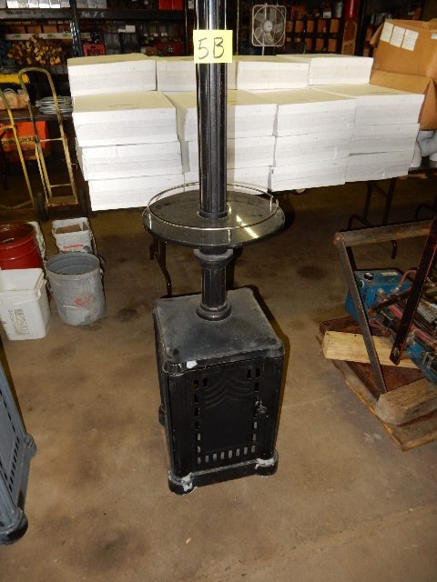 lot 5B image: Patio Heater.  Gas, on wheels for easy movement