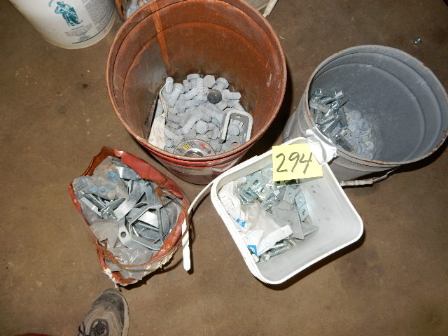 lot 294 image: Pails of Clamps, Bolts, etc as shown