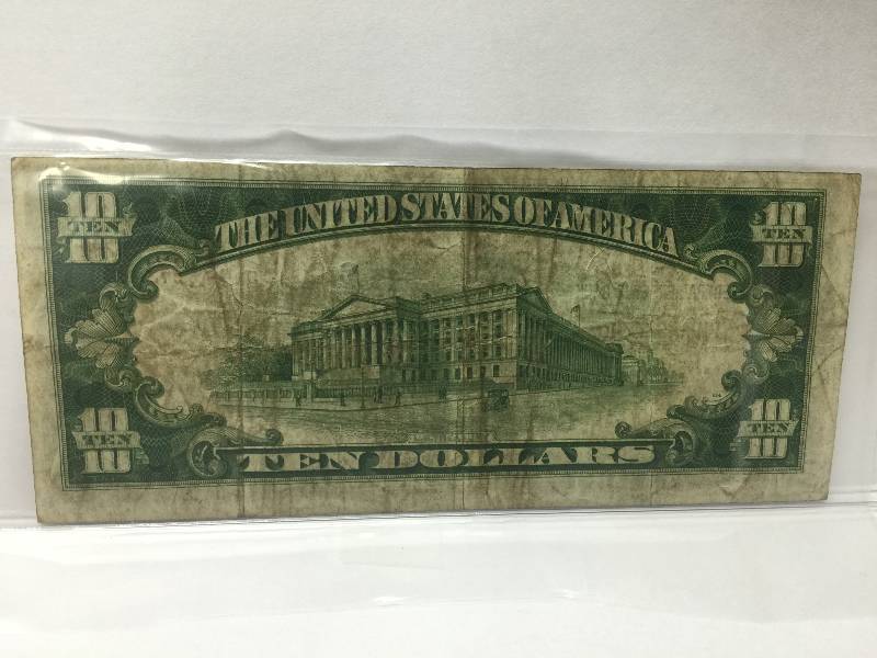 lot 23 image: 1929 $10 Federal Reserve Bank of Philadelphia,PA
