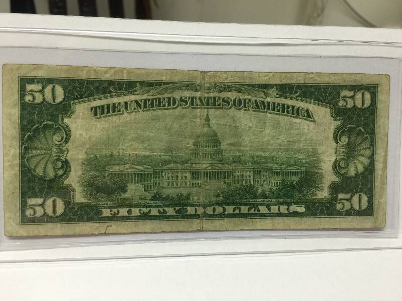 lot 26 image: 1929 $50 Federal Reserve Bank of New York,New YORK