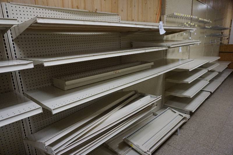 lot 21 image: 2 Sections of Metal Retail Shelving