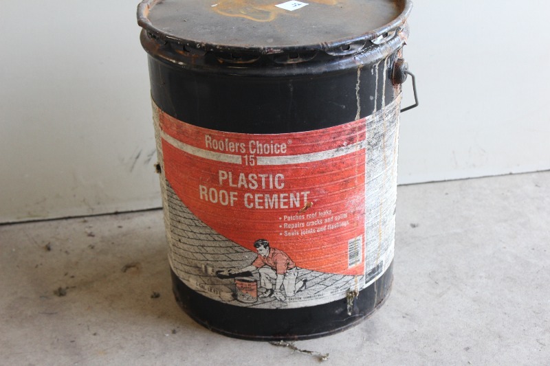 Pail of Plastic Roof Cement