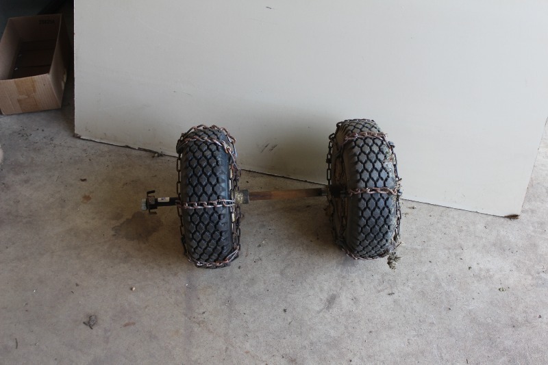 Axle with Tires and Wheels