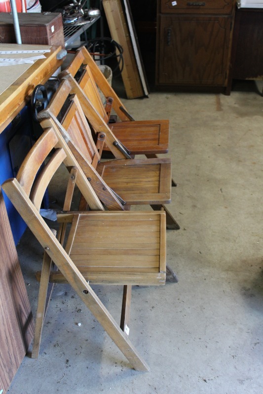 Vintage Folding Wood Chairs