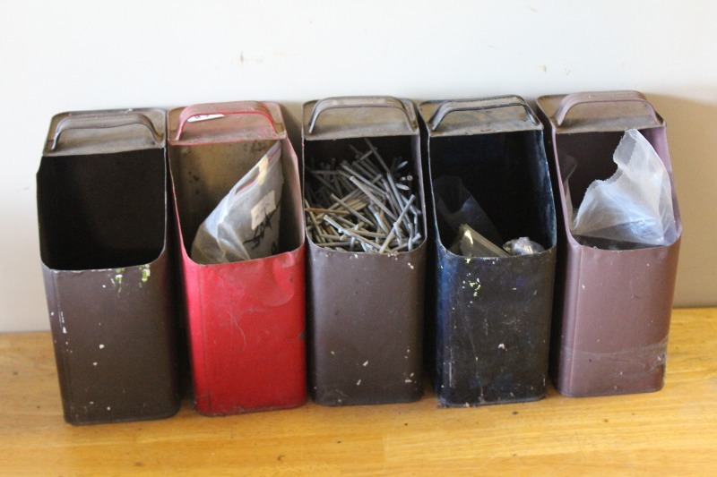 Nails, Fasteners in Storage Cans