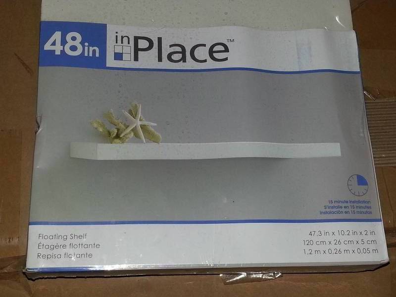 lot 107 image: Floating Wall Shelf, White, 48W