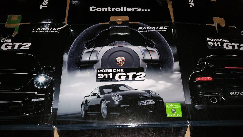 lot 137 image: Fanatec Porsche GT2 Wheel & Fanatec ClubSport Pedals xBoc 360