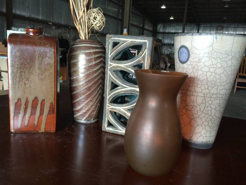 lot 309 image: Four Vases & One Candle Holder