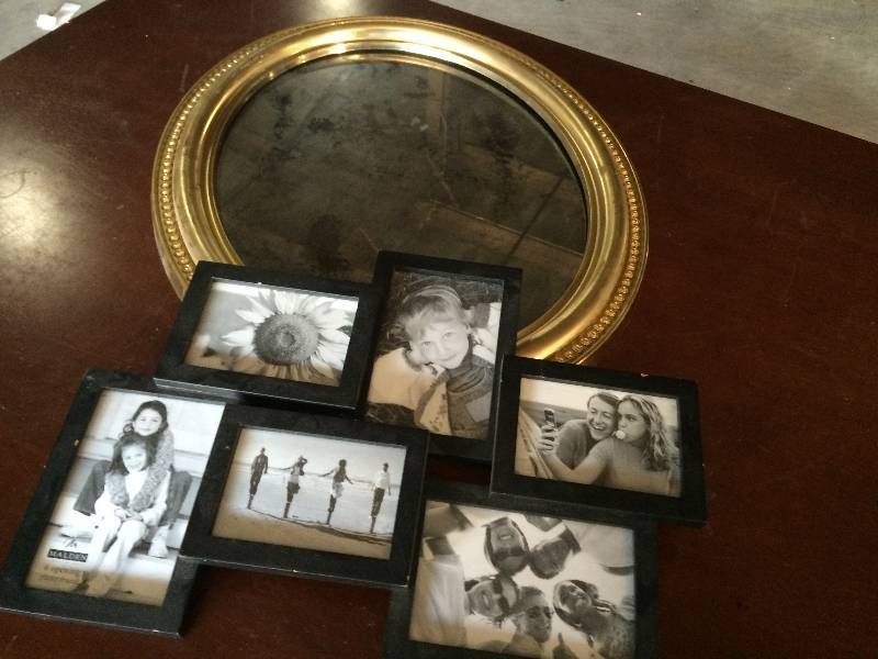 lot 340 image: A Mirror and a Multiple Picture Frame