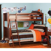 lot 106 image: Your Zone Twin Over Full Bunk Bed - Walnut