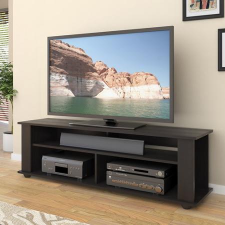 lot 118 image: CorLiving Bakersfield Ravenwood Black TV Stand for TVs up to 65