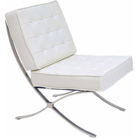 lot 123 image: Lot of (2) Princeton White Leather Cushions & Mattress