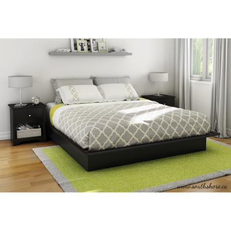 lot 153 image: South Shore Basics Full Platform Bed with Molding - Black