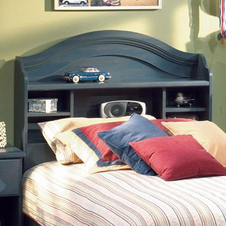 lot 158 image: South Shore Summer Breeze Twin Bookcase Headboard, Blueberry