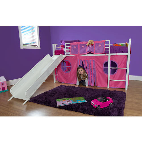 lot 163 image: Dorel Home Products Fantasy Loft Bed Curtain Set - Pink