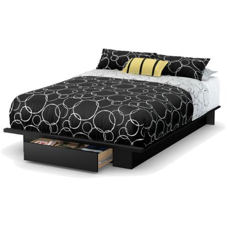 lot 164 image: South Shore Holland FullQueen Platform Bed with Drawer - Black