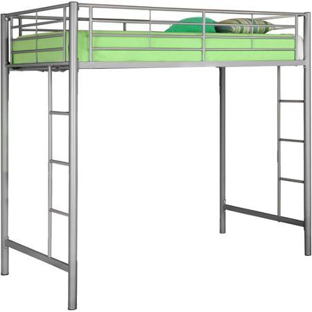lot 165 image: Twin Metal Loft Bed, Silver