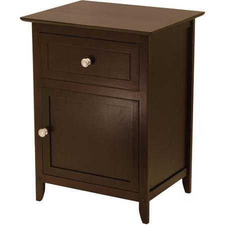 lot 178 image: Night Table With Cabinet and Drawer - Espresso