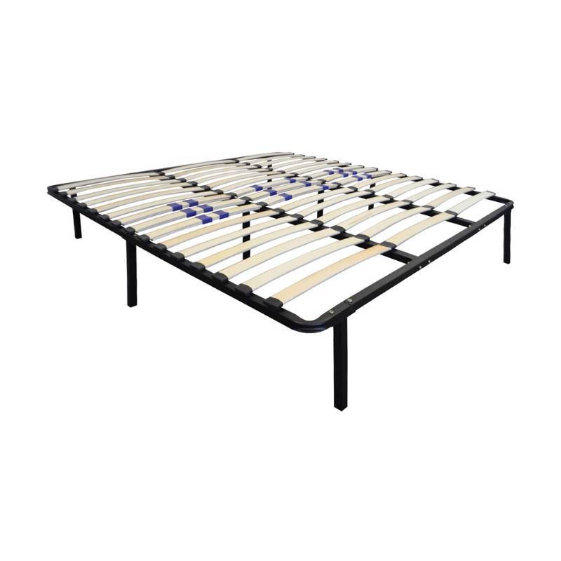 lot 192 image: Sleek Support Wood Slat Platform Bed Frame, King