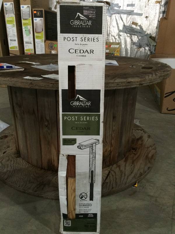 lot 17 image: New In Box, Cedar Mail Box Post