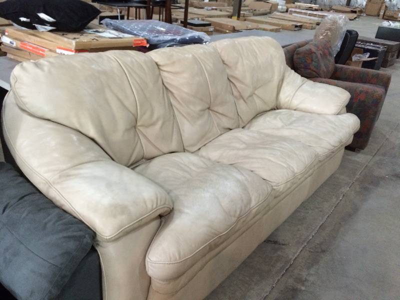 lot 36 image: Pleather Sofa full Size