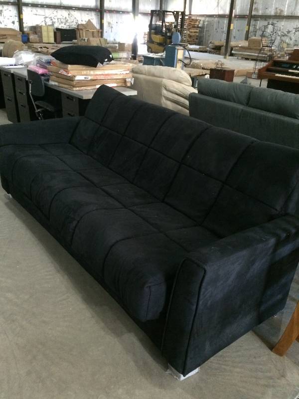 lot 43 image: Black Microfiber Futon