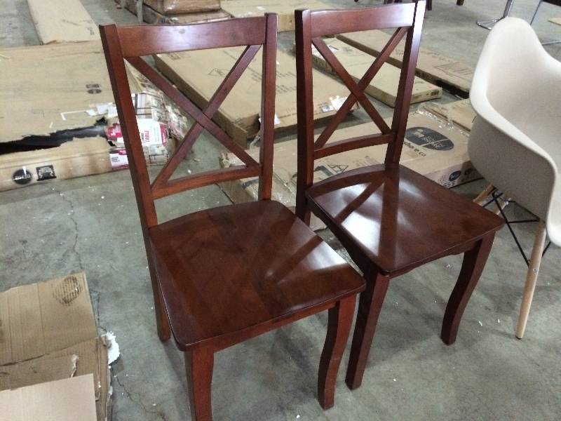 lot 47 image: Pair of New All Wood Chairs