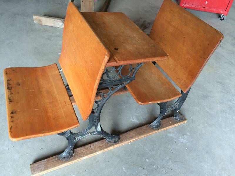 lot 57 image: Vintage School Desk
