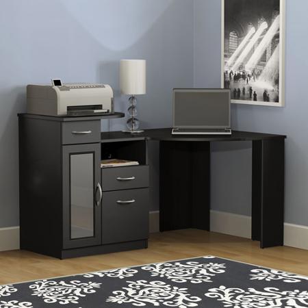 lot 213 image: Bush Industries Vantage Corner Desk - Black