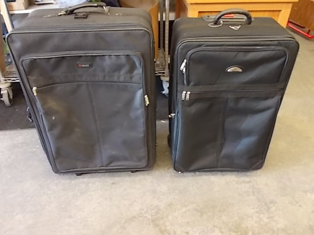 2-Black Rolling Suitcases